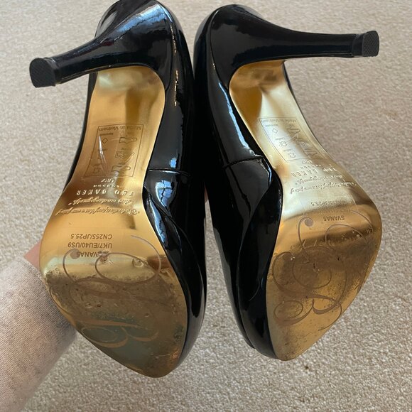 Ted Baker London Leather Peep Toe Pumps Black 9 - Picture 6 of 9